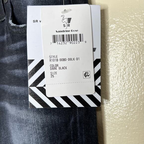 NWT Free People X Sandrine Rose Skinny Jeans 25 Dark Black Ankle Denim Mid Rise - Picture 7 of 12